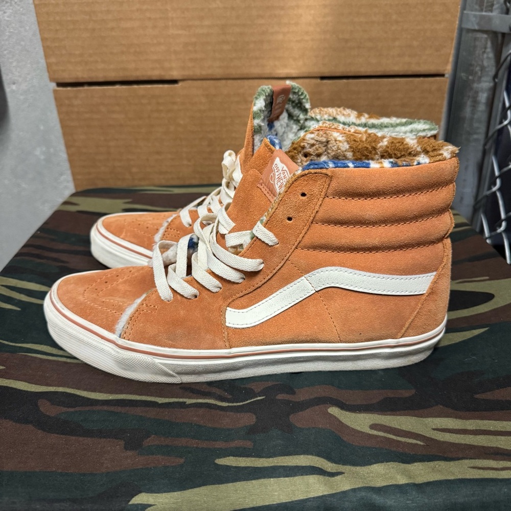 Vans Sk8-Hi Sneakers Brown Suede‎ Canvas Size Men’s 10.5/ Women’s 12 Excellent